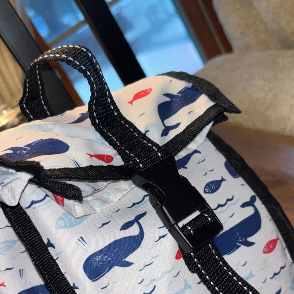 Scout Whale Print lunchbag - Blue, Red, and Black - Picture 5 of 9